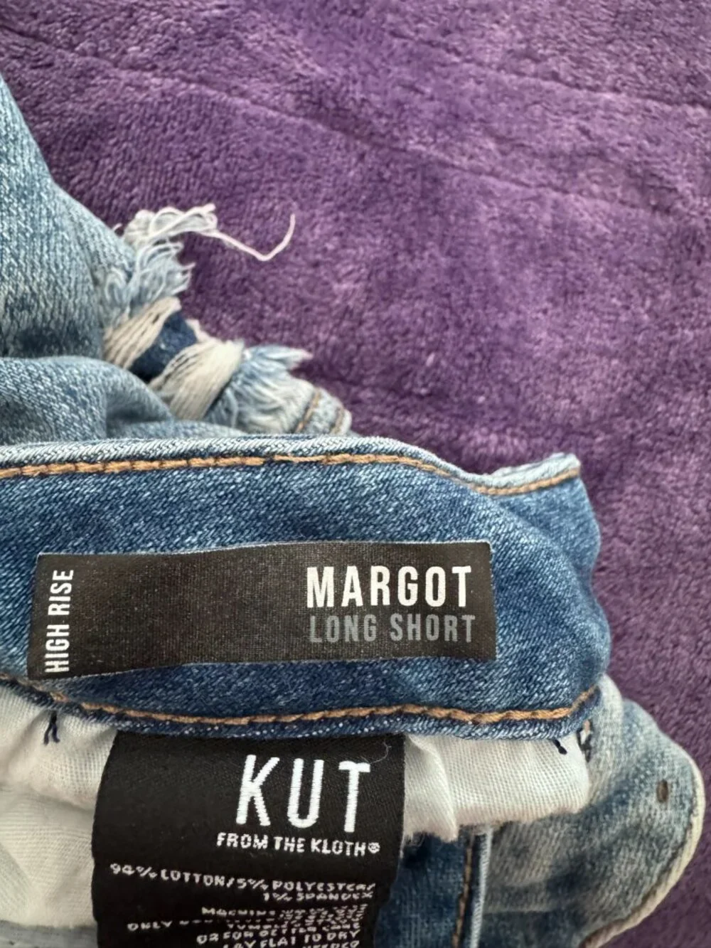 Kut From The Kloth Margot Long Short – High Rise Button Fly Denim Shorts – Size